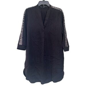 Zara Black Dress with Silver Sequin Detail